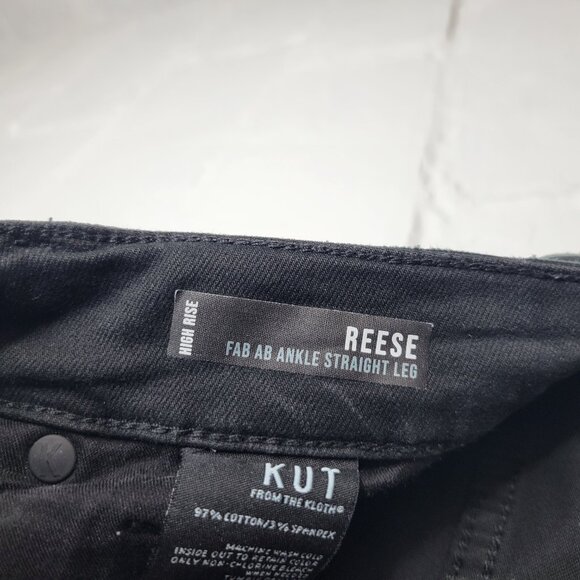 Kut From The Kloth Women's Size 6 Jeans Reese Fab Ab Ankle Straight Leg Black - Picture 8 of 9